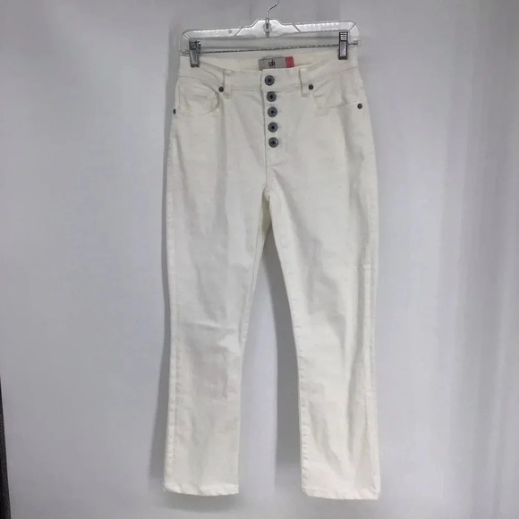 Cabi Women’s Button Fly Straight Leg Stretch Jean White 6284 Casual Size 2 - Picture 2 of 8